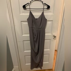 Shona Joy Midi Satin Dress with Tulip Hem